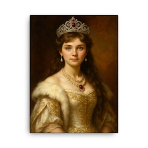 Anastasia Romanov Canvas Wall Art – Elegant Russian Royalty Portrait, Vintage-Inspired Historic Home Decor Print