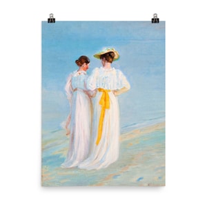 Summer Evening On The South Beach of Skagen by Michael Ancher Poster Print