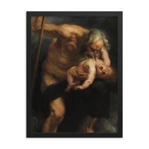 Rubens&#39; Saturn Framed Art Print: Baroque Masterpiece Wall Decor