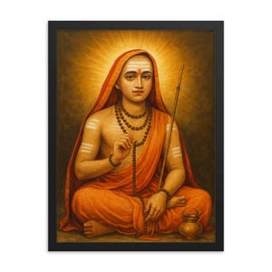 Adi Shankara Framed Print – Sacred Hindu Wall Art, Unique Spiritual Home Decor, Gift for Yoga & Meditation Space, Premium Quality Artwork