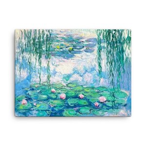 Water Lilies Monet Canvas Print – Impressionist Wall Art, Gallery Quality Claude Monet Decor, Vibrant Botanical Artwork
