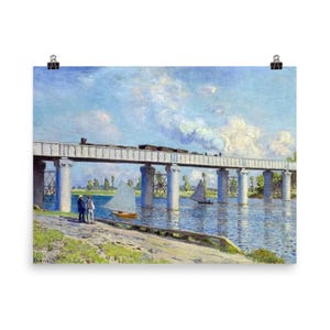 Monet Railway Bridge Poster: Impressionist Wall Art