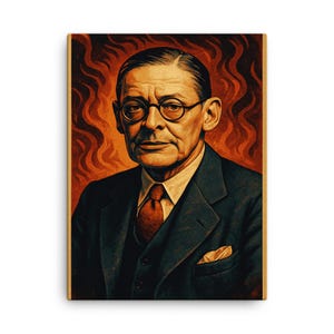T S Eliot Canvas Print – Literacka sztuka ścienna, dekoracja portretowa, nowoczesny prezent poetycki, wyjątkowa sztuka dla miłośników książek, dekoracja domowej biblioteki