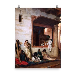 Cairo Slave Market Poster Print - Jean-Léon Gérôme 1870 Art Reproduction - Vintage Orientalist Wall Decor