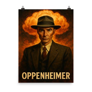 Oppenheimer Poster Print Wall Art | Historic Visionary Tribute Decor | Unique Scientist Portrait for Home Office