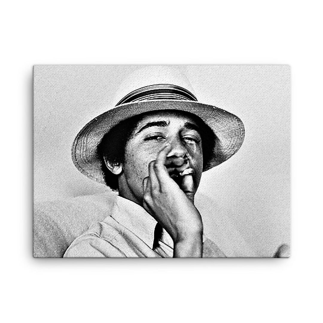 Buy Young Barack Obama Canvas Print: Smoking Weed Statement Wall Art Online  in India - Etsy, image size:1080x1080