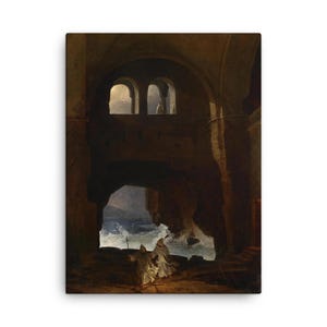 Monks in a Monastery Canvas Print by Franz Ludwig Catel 1856 – Historic Wall Art, Vintage Monastery Decor, Unique Gift