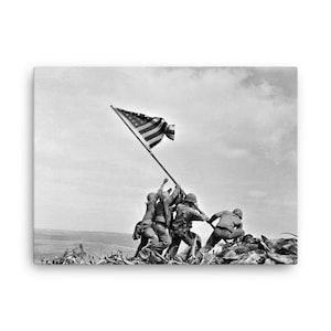 Raising the flag on Iwo Jima Canvas Print - Canvas Wall Art