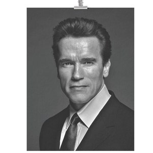 Arnold Schwarzenegger Official Portrait - Black and White Poster Print  -18 x 24&quot;