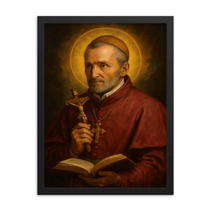 Saint Alphonsus Liguori Framed Print: Catholic Home Decor, Samba Wood Frame