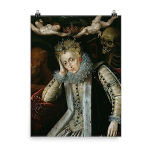 Elizabeth I 1610 Allegorical Portrait Poster Print | Vintage Wall Art for Home Decor | Historical Reproduction