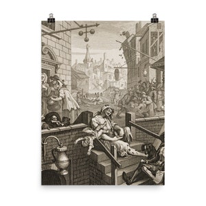 Gin Lane by William Hogarth Poster Print