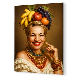 Carmen Miranda Metal Print: Colorful Vintage Brazilian Samba Icon Portrait Wall Art