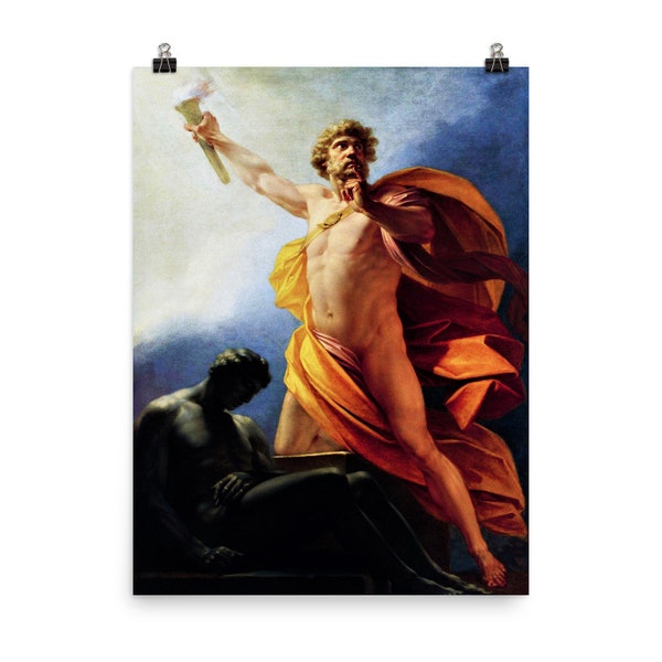 Prometheus Brings Fire to Mankind by Heinrich Fuger Poster Print