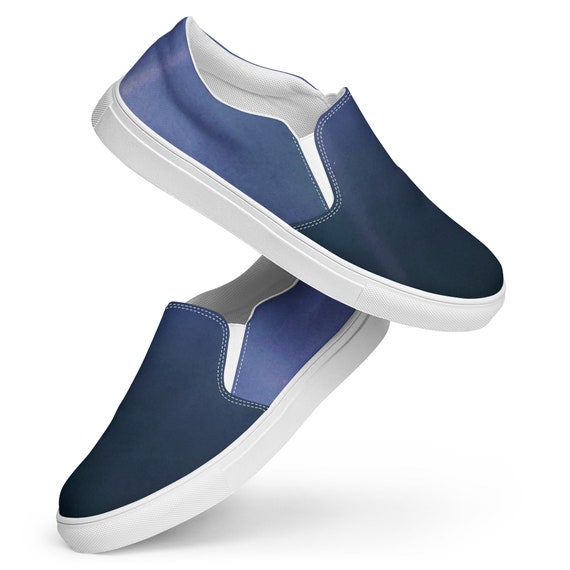 Pale Blue Dot Men s Slip On Canvas Shoes