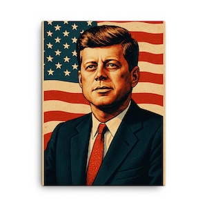 JFK Canvas Print: Iconic Presidential Portrait, Historic Wall Art