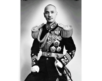 Vintage Chinese Political Poster Chiang Kai Shek Poster