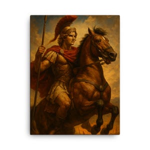 Alexander the Great Canvas Print – Ancient Macedonian Warrior Wall Art Decor, Historical Portrait, Unique Gift Idea