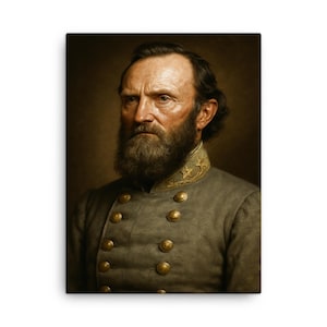 Stonewall Jackson Canvas Print: Vintage Civil War General Portrait Wall Art