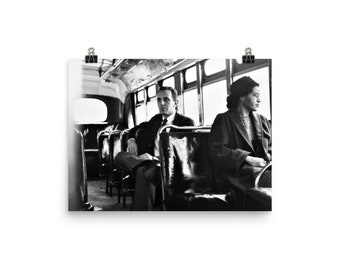 Rosa Parks Riding a Bus Poster Print