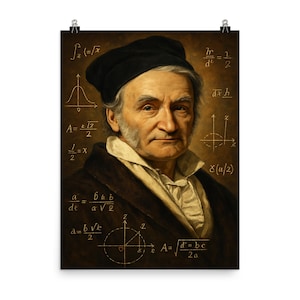 Carl Friedrich Gauss Poster: Vintage Math Genius Illustration