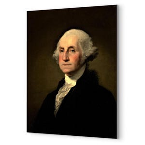 Impression sur métal George Washington : art mural patriotique portrait présidentiel du père fondateur