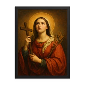 Framed Saint Christina Art Print: Elegant Catholic Home Decor