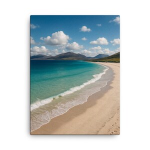Luskentyre Beach Canvas Print Isle of Harris Scotland – Coastal Wall Art, Serene Seascape Home Decor