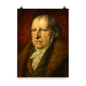 Hegel Philosophy Poster Print - Unique Wall Art Decor | Enlightenment Icon | Intellectual Home Office Gift