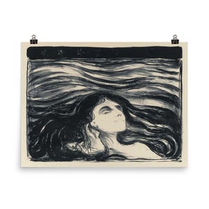 Edvard Munch Wandkunst - Auf den Wellen der Liebe 1896 Poster Druck| Vintage Ocean Leinwand Dekor für Zuhause oder Büro
