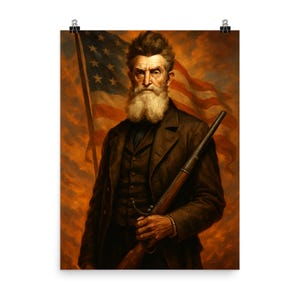 John Brown Historic Poster Print - Unique Abolitionist Wall Art for History Buffs - Bold Decor for Home or Office
