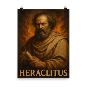 Heraclitus Poster Print - Ancient Greek Philosopher Art - Unique Home Decor Wall Print - Enlightenment & Wisdom Theme