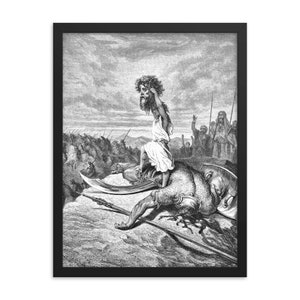 David Slays Goliath by Gustave Dore Framed Print