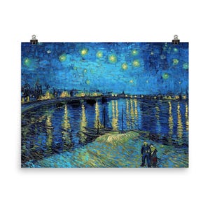Vincent van Gogh Sternennacht über der Rhone Poster | Lebendige Wandkunst für Wohnkultur | Einzigartiges künstlerisches Meisterwerk