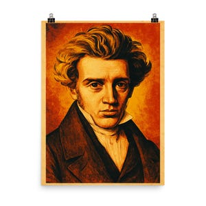 Søren Kierkegaard Philosophy Art Print, Unique Minimalist Wall Poster, Thought-Provoking Decor for Modern Spaces