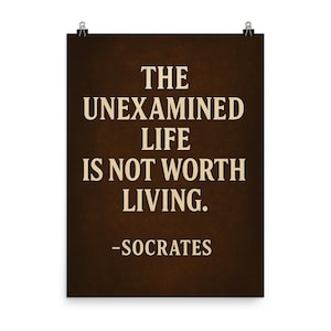 Socrates Quote Poster: Unexamined Life Philosophy Wall Art