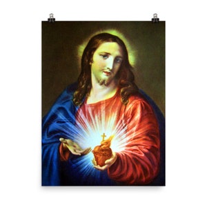 Cópia do cartaz do Sagrado Coração de Jesus por Pompeo Batoni