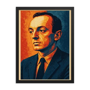 Impression encadrée Frank O'Hara - oeuvre d'art mural littéraire moderne, décoration poétique unique, cadeau pour les amateurs de lecture, portrait de qualité muséale pour les coins lecture