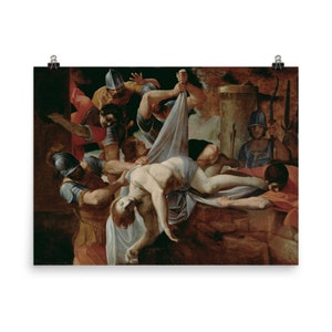 St Sebastian Thrown into the Cloaca Maxima by Lodovico Carracci Poster Print