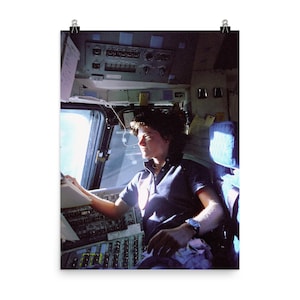 Sally Ride Flight Deck 1983 Poster Print - Iconic NASA Space Wall Art for Sci-Fi Enthusiasts & History Lovers