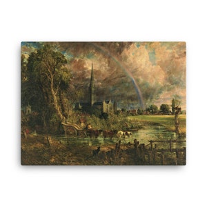 Salisbury Cathedral from the Meadows by John Constable Canvas Print - Canvas Wall Art