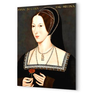 Anne Boleyn Metal Print - Tudor Queen Portrait Wall Art, Historical Royal Decor, Dramatic Museum-Style