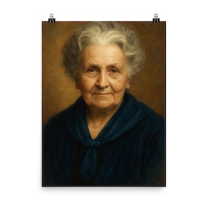 Inspired Montessori Portrait Wall Art Print | Unique Maria Montessori Poster | Educational Decor for Classroom & Home