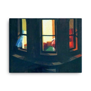 Night Fensters Leinwand Edward Hopper Wandbild | Moderne feine Kunst Wohnkultur | Kultiger Realismus in Museumsqualität
