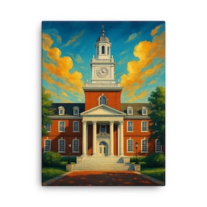 Johns Hopkins University Canvas Print – Vibrant Baltimore Wall Art, Unique Graduation or Alumni Gift, Home Decor