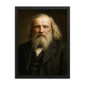 Dimitri Mendeleev Framed Print: Vintage Chemist Portrait Wall Art