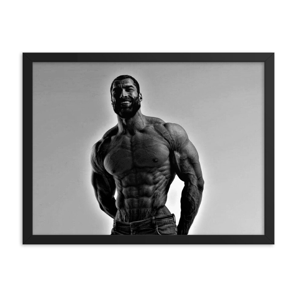 Giga Chad smiling Poster for Sale by Sr-vinnce