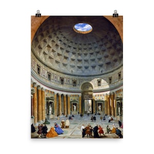 Interior of the Pantheon, Rome by Giovanni Paolo Panini Poster Print