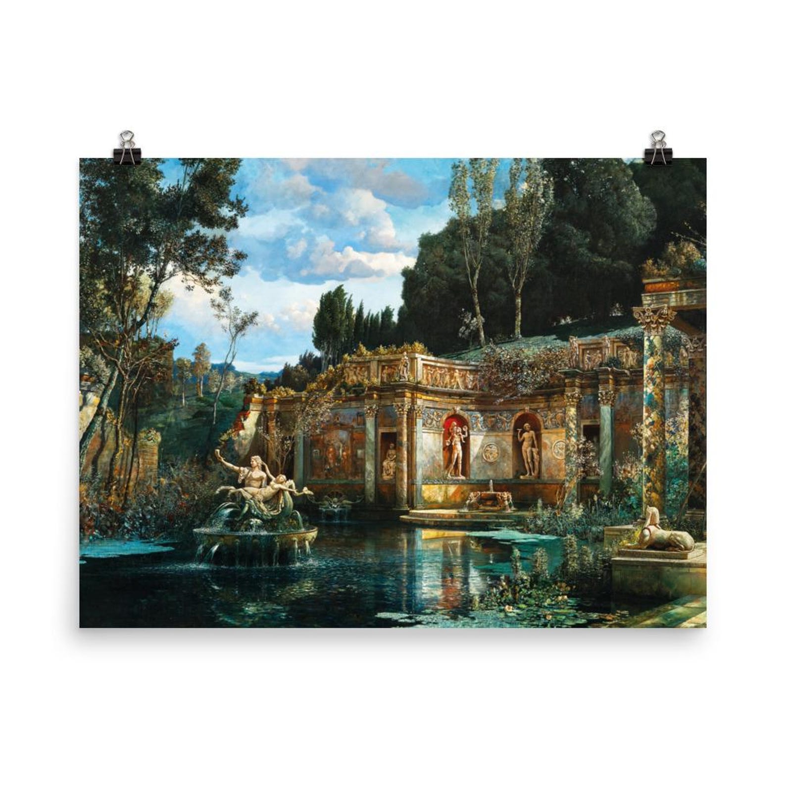 Park Landscape With Nymphaeum by Max Röder Poster Print - Etsy