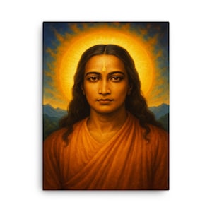Mahavatar Babaji Canvas Print – Spiritual Wall Art, Sacred Yogi Portrait, Meditation Decor, Enlightenment Gift